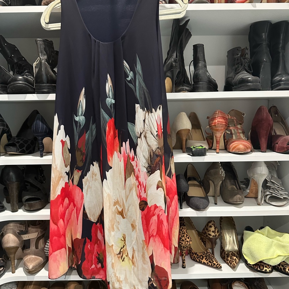 Made in Italy Floral Dress - Blue and Red